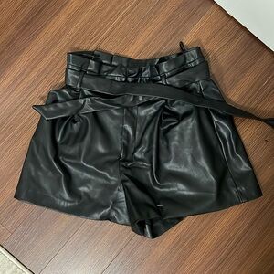 Zara leather shorts